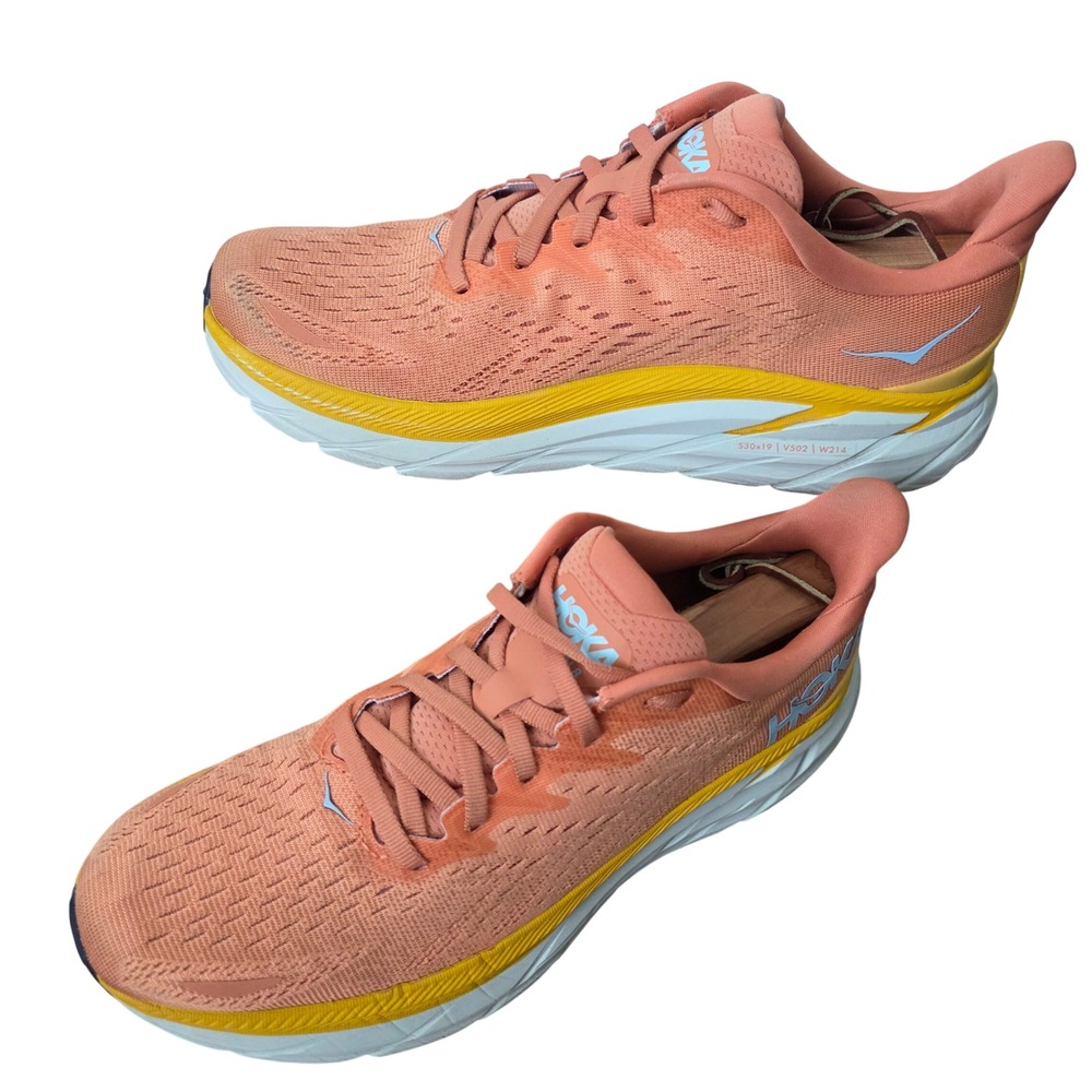 Hoka One One Clifton 8 Womens 9.5B Summer Song Cantaloupe Orange 1119394-SBSCR